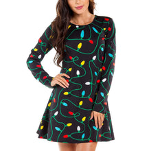 Load image into Gallery viewer, Autumn and winter new Christmas clothing print long-sleeved women's dress