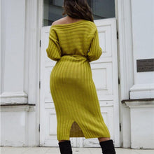 Load image into Gallery viewer, Autumn and winter hot sale New fashion women's long sweater knit lace dress