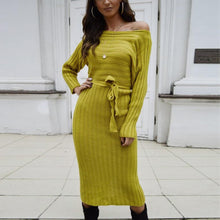 Load image into Gallery viewer, Autumn and winter hot sale New fashion women's long sweater knit lace dress