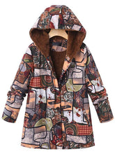 Load image into Gallery viewer, Casual Abstract Pattern Printed Long Sleeve Hoodie Coat