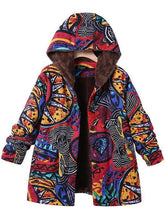 Load image into Gallery viewer, Casual Abstract Pattern Printed Long Sleeve Hoodie Coat