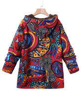 Load image into Gallery viewer, Casual Abstract Pattern Printed Long Sleeve Hoodie Coat