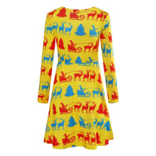 Load image into Gallery viewer, Autumn and winter new Christmas clothing print long-sleeved women's dress