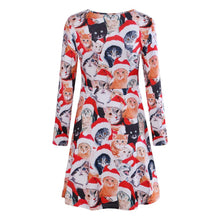 Load image into Gallery viewer, Autumn and winter new Christmas clothing print long-sleeved women's dress