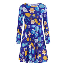 Load image into Gallery viewer, Autumn and winter new Christmas clothing print long-sleeved women's dress