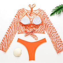 Load image into Gallery viewer, New Style Swimsuit Bikini Three-piece Mesh Swimwear