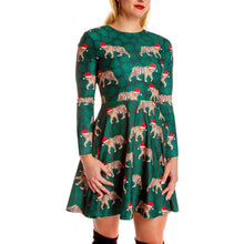 Load image into Gallery viewer, Autumn and winter new Christmas clothing print long-sleeved women's dress