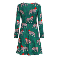 Load image into Gallery viewer, Autumn and winter new Christmas clothing print long-sleeved women's dress