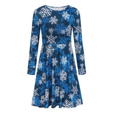 Load image into Gallery viewer, Autumn and winter new Christmas clothing print long-sleeved women's dress
