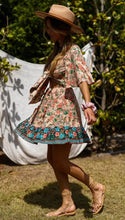 Load image into Gallery viewer, New Bohemian Holiday Print Dress Lace-up V-Neck Beach Dress