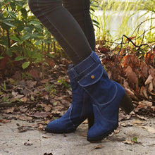 Load image into Gallery viewer, High-heeled Denim Medium-length Women's Boots