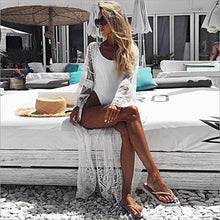 Load image into Gallery viewer, New Mesh Embroidered Lace Beach Bikini Cover up