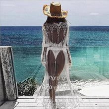 Load image into Gallery viewer, New Mesh Embroidered Lace Beach Bikini Cover up
