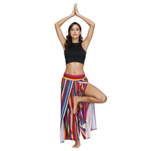 Load image into Gallery viewer, Floral Digital Print Women's Split Casual Pants Fashion Loose Wide Leg Pants Two Layers Yoga Boho Style Pants