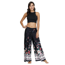 Load image into Gallery viewer, Floral Digital Print Women's Split Casual Pants Fashion Loose Wide Leg Pants Two Layers Yoga Boho Style Pants