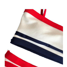 Load image into Gallery viewer, One-shoulder Swimsuit Split Striped Bikini