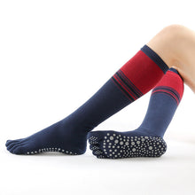 Load image into Gallery viewer, Full finger half finger middle finger lady yoga socks winter wholesale fashion non-slip cotton five-finger yoga stockings