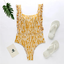 Load image into Gallery viewer, New Sexy One-piece Plaid Striped Swimsuit