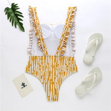 Load image into Gallery viewer, New Sexy One-piece Plaid Striped Swimsuit