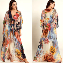Load image into Gallery viewer, New Chiffon Big Flower Printed Loose Cover up