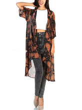 Load image into Gallery viewer, Chiffon Sun Moon Print Cardigan Sunscreen Bikini Blouse