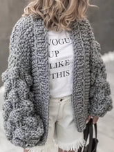 Load image into Gallery viewer, Knit Hollow Long Sleeve Cardigan Outwear Sweater