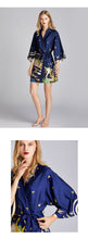 Load image into Gallery viewer, Ice silk pajamas women's summer silk nightgown bathrobe morning gowns large printed household clothes women's summer thin