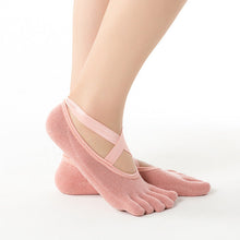 Load image into Gallery viewer, Yoga socks silicone non-slip five-finger socks professional female trampoline sports fitness Pilates beginner yoga socks female
