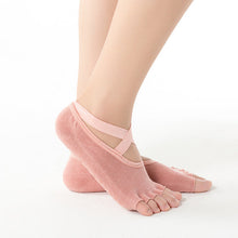Load image into Gallery viewer, Yoga socks silicone non-slip five-finger socks professional female trampoline sports fitness Pilates beginner yoga socks female