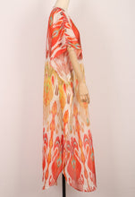 Load image into Gallery viewer, Retro Printed Bat Sleeve V-neck Holiday Bohemian Loose Dress