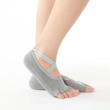 Load image into Gallery viewer, Yoga socks silicone non-slip five-finger socks professional female trampoline sports fitness Pilates beginner yoga socks female