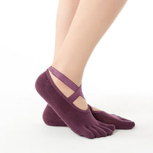 Load image into Gallery viewer, Yoga socks silicone non-slip five-finger socks professional female trampoline sports fitness Pilates beginner yoga socks female