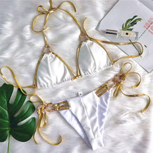 Load image into Gallery viewer, New Golden Strapless Sexy Backless Bikini