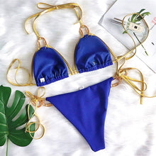Load image into Gallery viewer, New Golden Strapless Sexy Backless Bikini