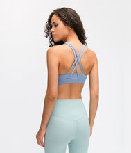 Load image into Gallery viewer, In Spring The New Sports Bra Women's Cross-beautiful Back Gathers and Runs Yoga Fitness Bra