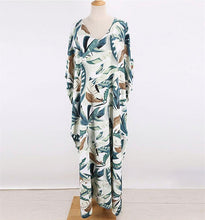 Load image into Gallery viewer, New White Background Leaf Print Beach Loose Seaside Cover up