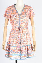 Load image into Gallery viewer, Spring and Summer New Beach Skirt V-Neck Short Sleeve Bohemian Dress