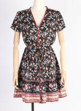 Load image into Gallery viewer, Spring and Summer New Beach Skirt V-Neck Short Sleeve Bohemian Dress