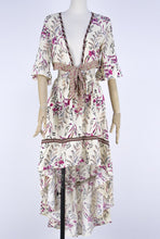 Load image into Gallery viewer, Bohemian Deep V Collar Tie with Back-to-back Retro Prints Irregular Hem Dress