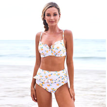 Load image into Gallery viewer, Women Beach Holiday Printing Bikini High Waist Split Swimsuit