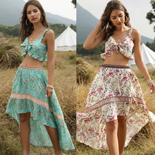 Load image into Gallery viewer, Beach Holiday Top + Skirt Bohemian Women's Two-Piece Suit