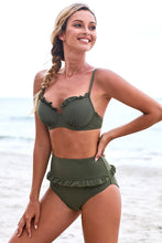 Load image into Gallery viewer, Women Beach Holiday Printing Bikini High Waist Split Swimsuit