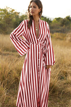 Load image into Gallery viewer, Stylish Women's Big Striped Comfortable Ultra-long Shirt Single-button Edgy Shirt