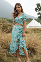 Load image into Gallery viewer, Bohemian Women's Irregular Half Skirt Umbilical Top Two Sets