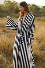 Load image into Gallery viewer, Stylish Women's Big Striped Comfortable Ultra-long Shirt Single-button Edgy Shirt