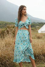 Load image into Gallery viewer, Bohemian Women's Irregular Half Skirt Umbilical Top Two Sets
