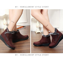 Load image into Gallery viewer, Winter Zipper Wedge Heel Keep Warm Ankle Snow Boots For Women