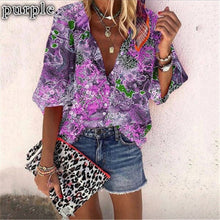 Load image into Gallery viewer, New Style Multicolor Printed Casual Women's Shirt With 9-point Sleeves