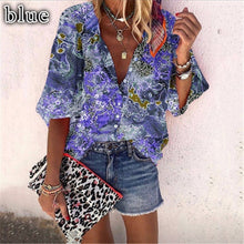 Load image into Gallery viewer, New Style Multicolor Printed Casual Women's Shirt With 9-point Sleeves