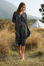 Load image into Gallery viewer, Summer Women's Beach Sun Protection Bikini Blouse Printed V-neck Bat Sleeve Dress